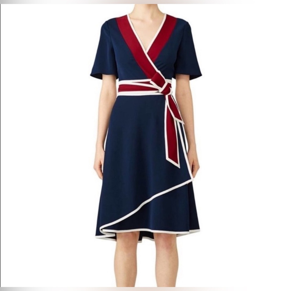 TORY BURCH // SIZE 10 // color-block peggy wrap dress // EUC // Retail $…